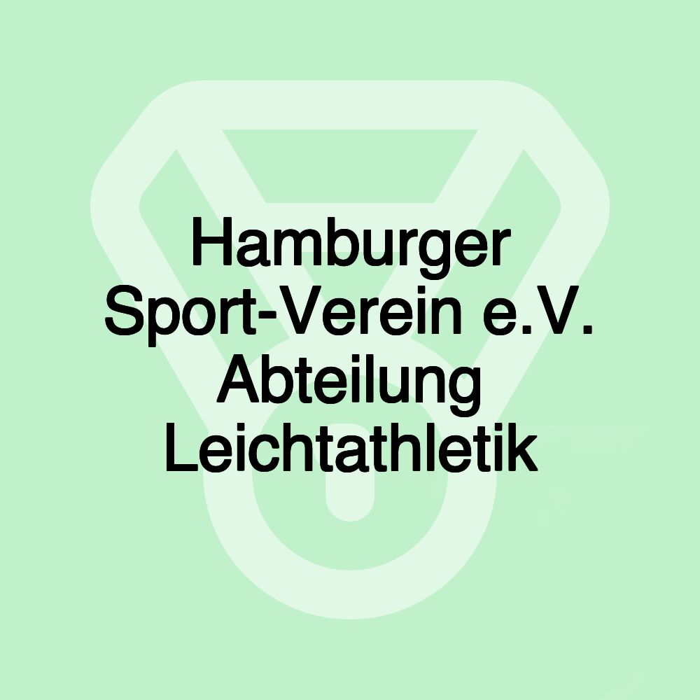 Hamburger Sport-Verein e.V. Abteilung Leichtathletik