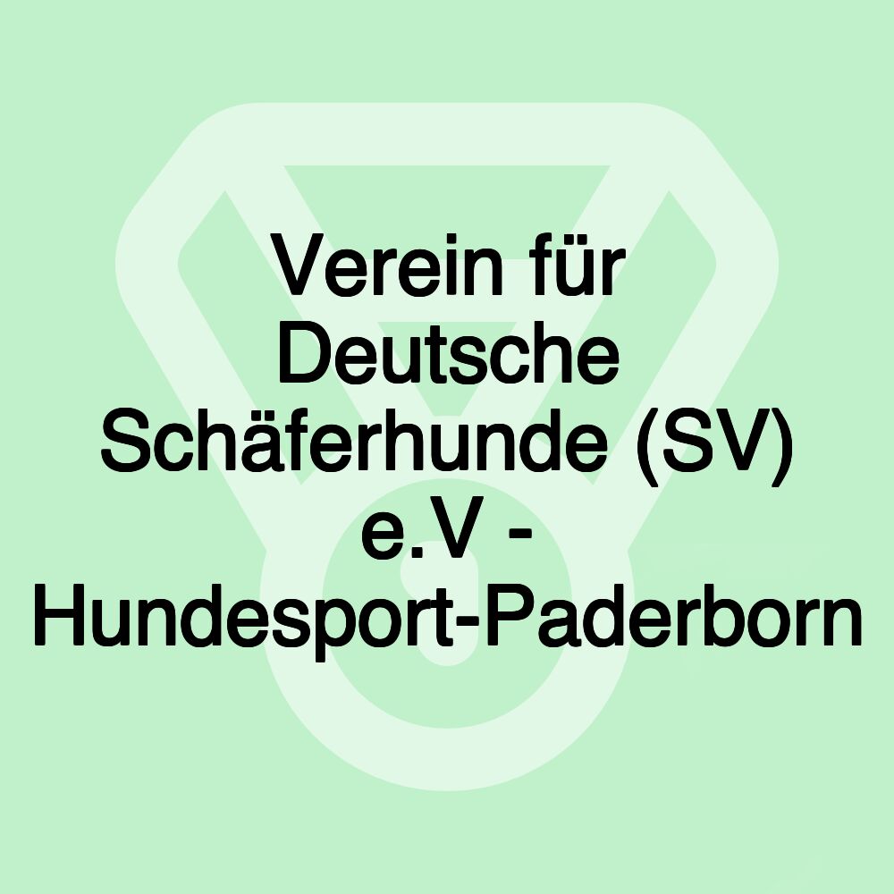 Verein für Deutsche Schäferhunde (SV) e.V - Hundesport-Paderborn