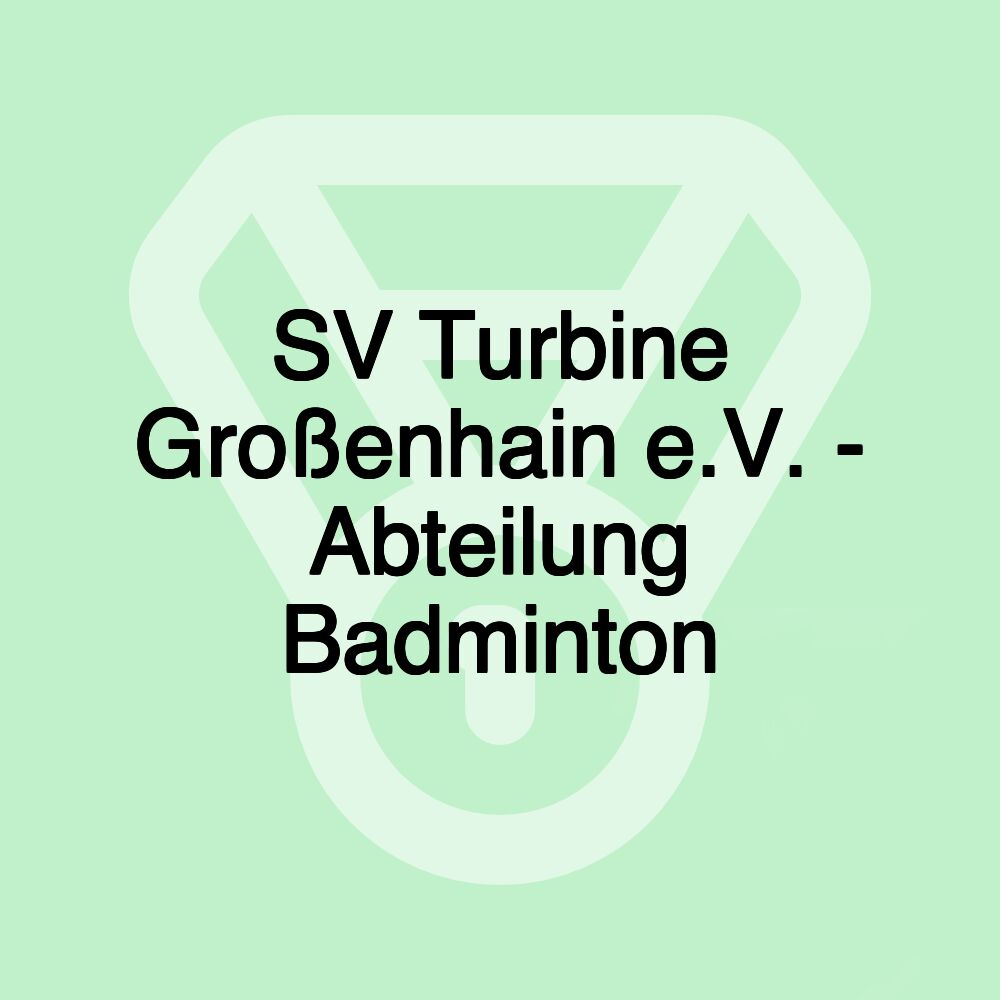 SV Turbine Großenhain e.V. - Abteilung Badminton SV Turbine Großenhain e.V. - Abteilung Badminton