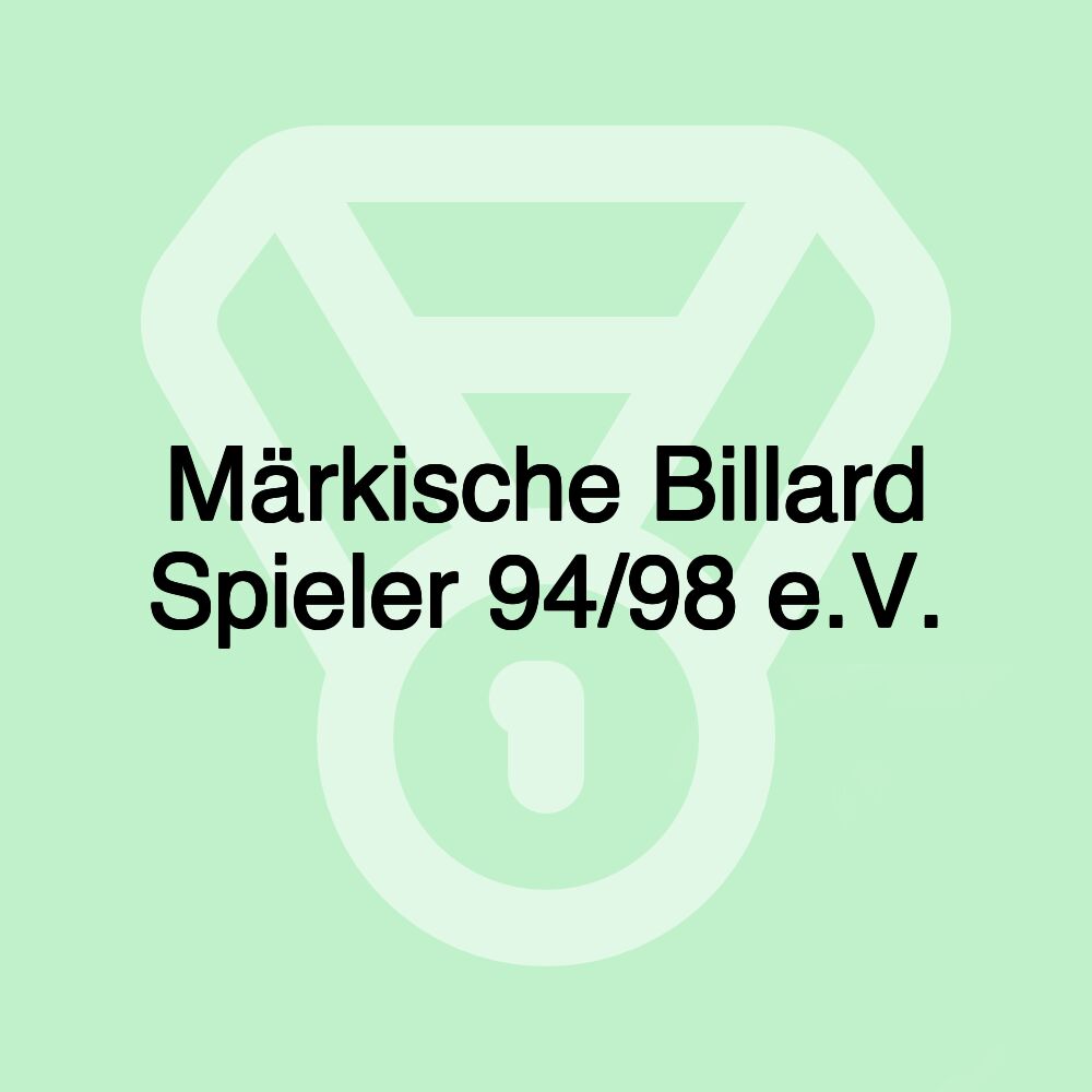 Märkische Billard Spieler 94/98 e.V. Märkische Billard Spieler 94/98 e.V.